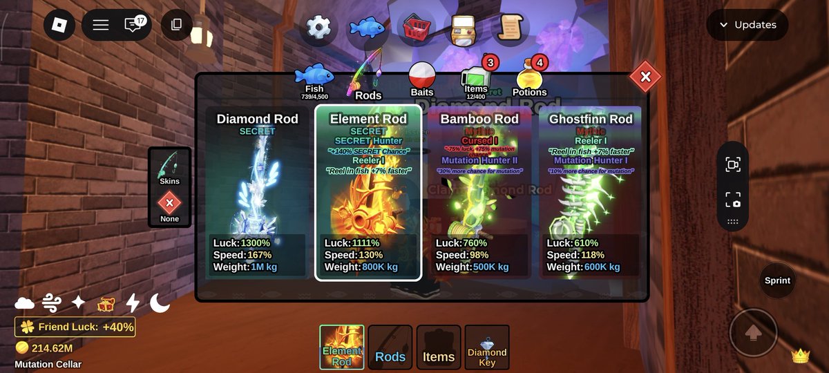 Dalam waktu 2 Hari dapet leviathan, cursed kraken, mega jeruk, mega ori 2, megalofriend, ruby gemstone, dan akhirnya dapet diamond rod