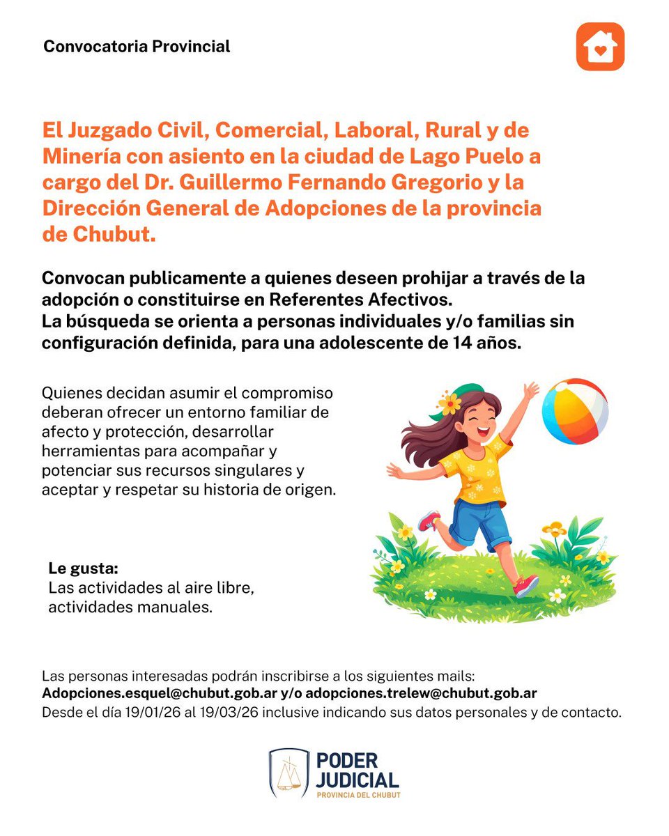 #adopciones #Chubut Convocatoria Pública