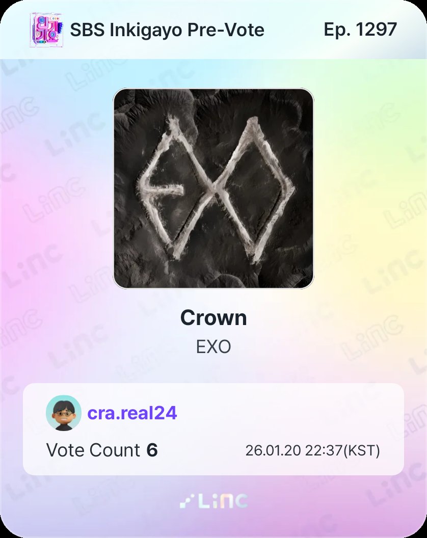 FindingCRA's tweet image. PLEASE VOTE EXO ON LINC‼️‼️‼️
#인기가요_왕관을_씌워줘
#EXO
@weareoneEXO
