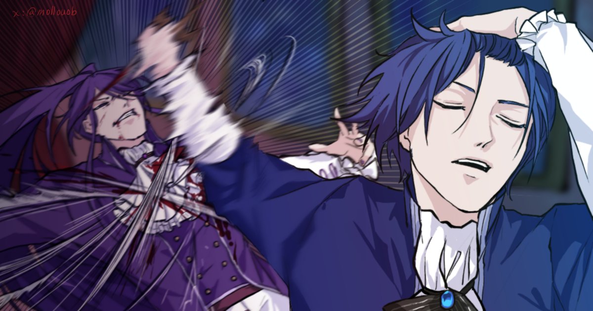 根據王國野史記載，卡契斯捅了公爵後仍覺得不解氣於是持著匕首又爆砍了公爵（並沒有

#vocaloidfanart #KAITO #神威がくぽ