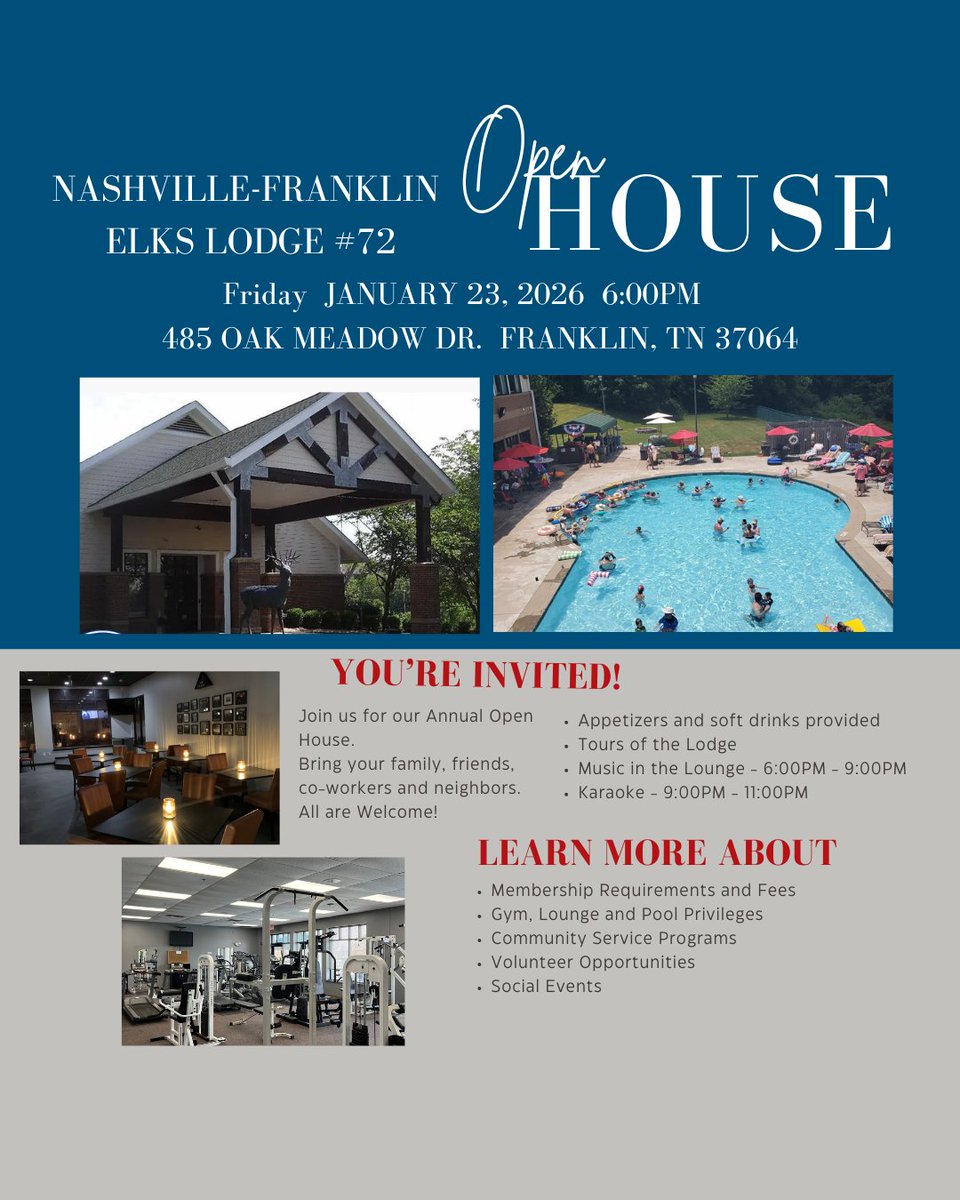 BPOE72's tweet photo. Promote Elkdom!  Invite your friends, family, co-workers, and neighbors to our Open House.  Friday 1/23 https://t.co/NHXCUBQUd5