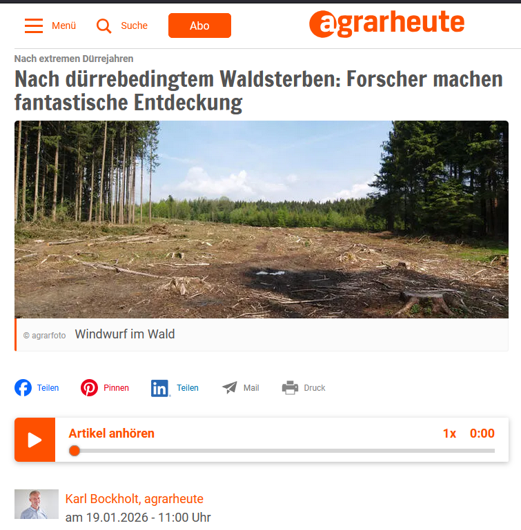 VDemokratie's tweet image. Es zeigt sich wieder, nur wer hinterfragt, kann neue Erkenntnisse erlangen.

"In den heftigen Dürrejahren haben Deutschlands Wälder ihre Funktion als Kohlenstoff-Senke weitestgehend verloren. Nun zeigt sich: Der Waldboden hat in dieser Zeit so gut wie alle negativen Effekte…