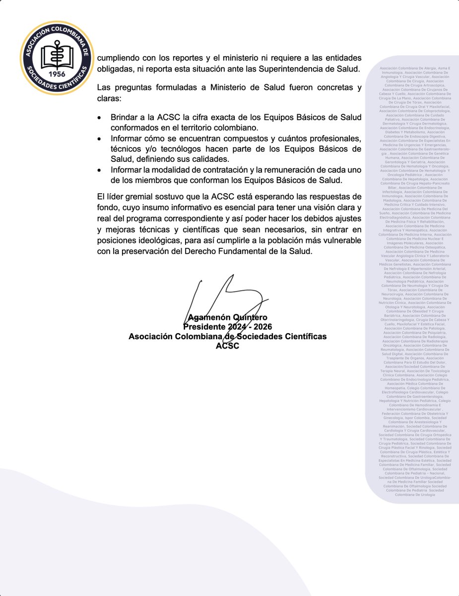 Asociación Colombiana de Sociedades Científicas tweet media