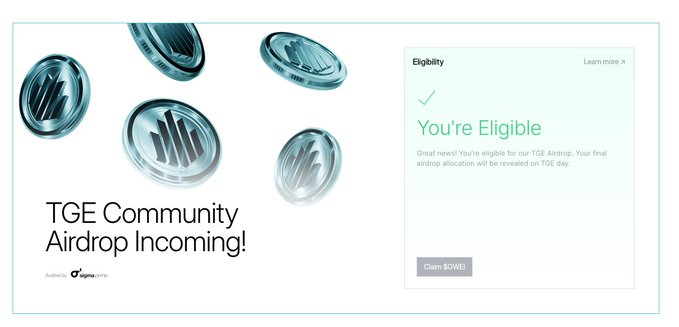 What’s up 🫡
$GWEI airdrop eligibility checker just went live. If you don’t verify, your registration won’t be validated.
👉 ethgasfoundation.net/token

Things are lining up 👀