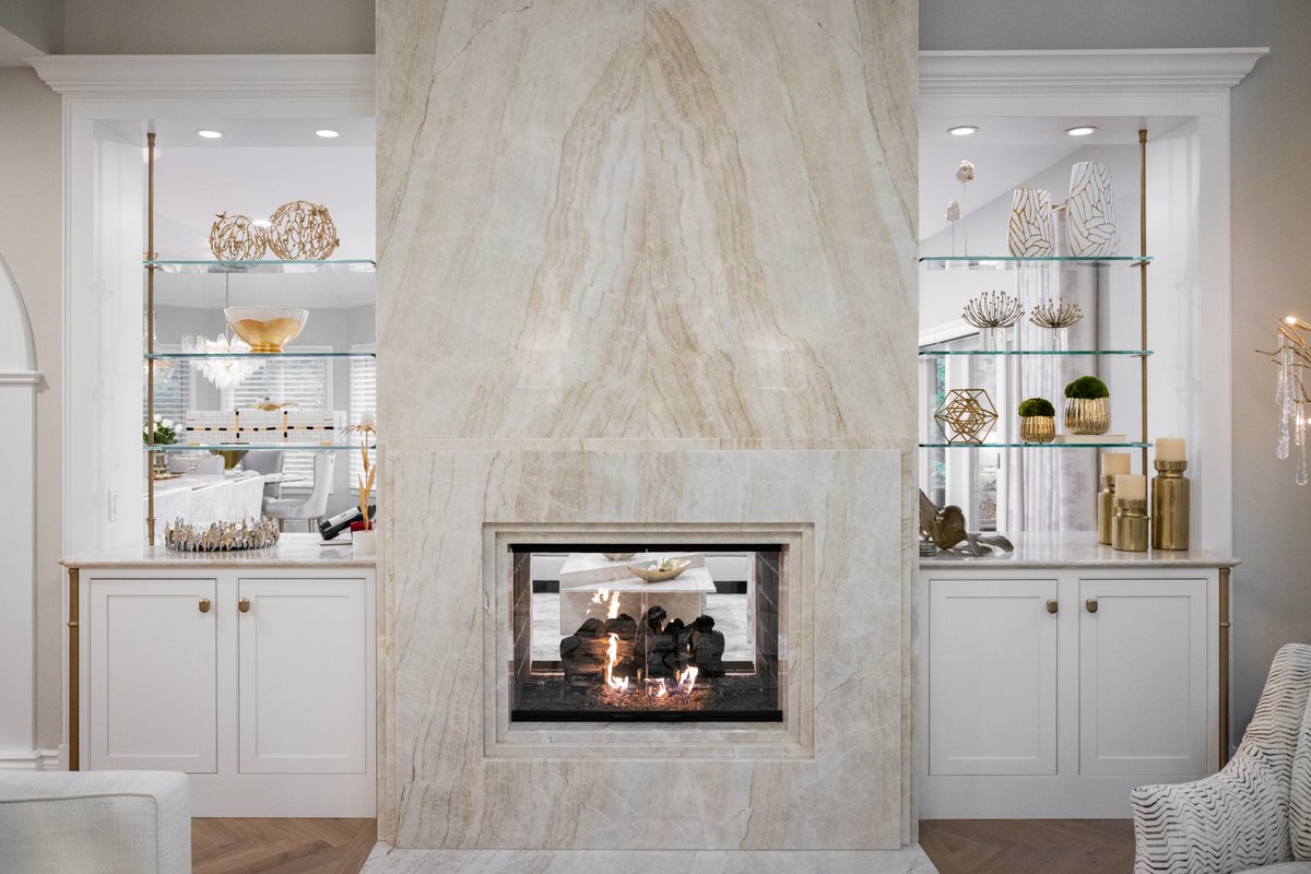 architecjustice's tweet image. Luxury starts at the hearth. ✨🔥

This stunning fireplace showcases the beauty and depth of natural stone— thoughtfully chosen to create a statement that’s as timeless as it is dramatic.

#ArchitecturalJustice #InteriorDesignInspo