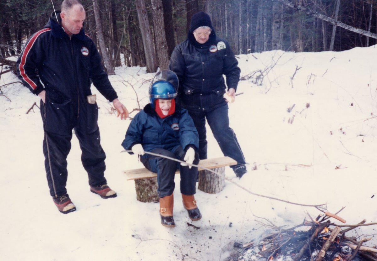That time the Senator went snowmobiling at age 93 with Hartland's Smokey Angels Snowmobile Club  #OTD in 1990.