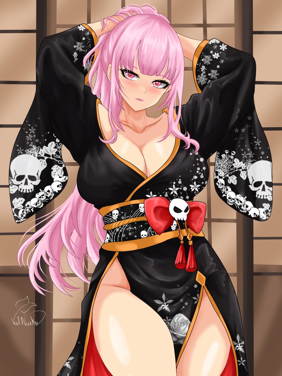 Valneeko1's tweet image. Getting ready for a nighttime walk. 💀🌙

#callillust