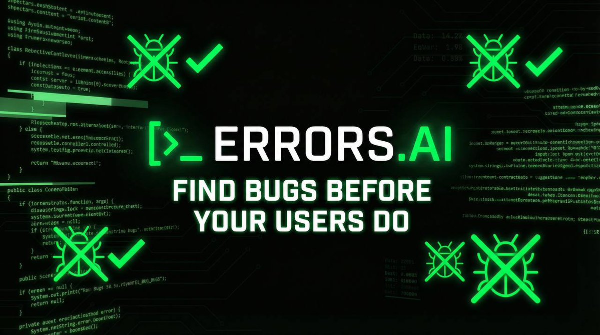 Errorsdotai's tweet image. A bug is written quietly.
⇛ No alarms. 
⇛ No errors.

Just a small mistake buried in working code.

At this stage, it’s cheap. Almost harmless, but most bugs aren’t caught here.
