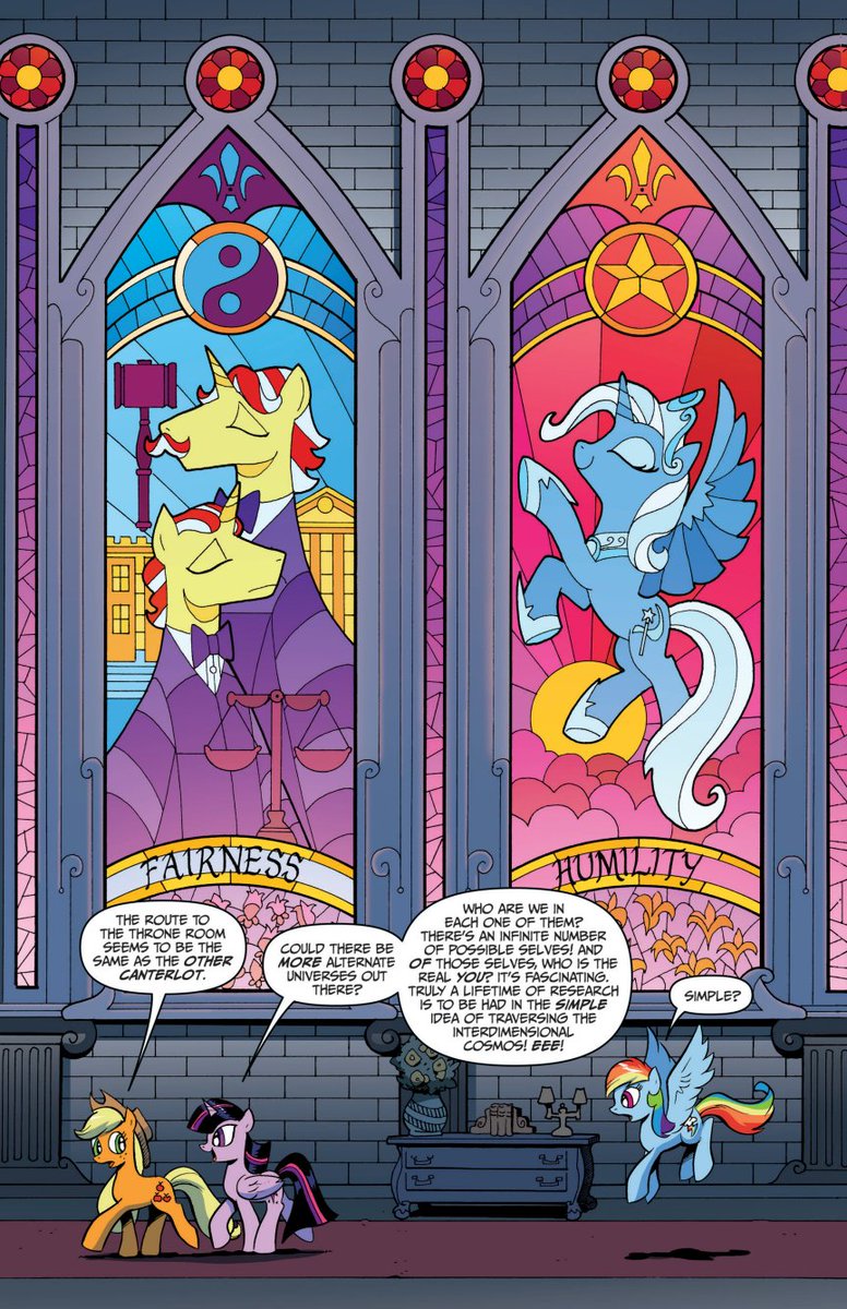 CrazyMLPMoments's tweet image. In the official MLP comics, it's revealed that Trixie became an alicorn princess in a parallel mirror universe. (2014)