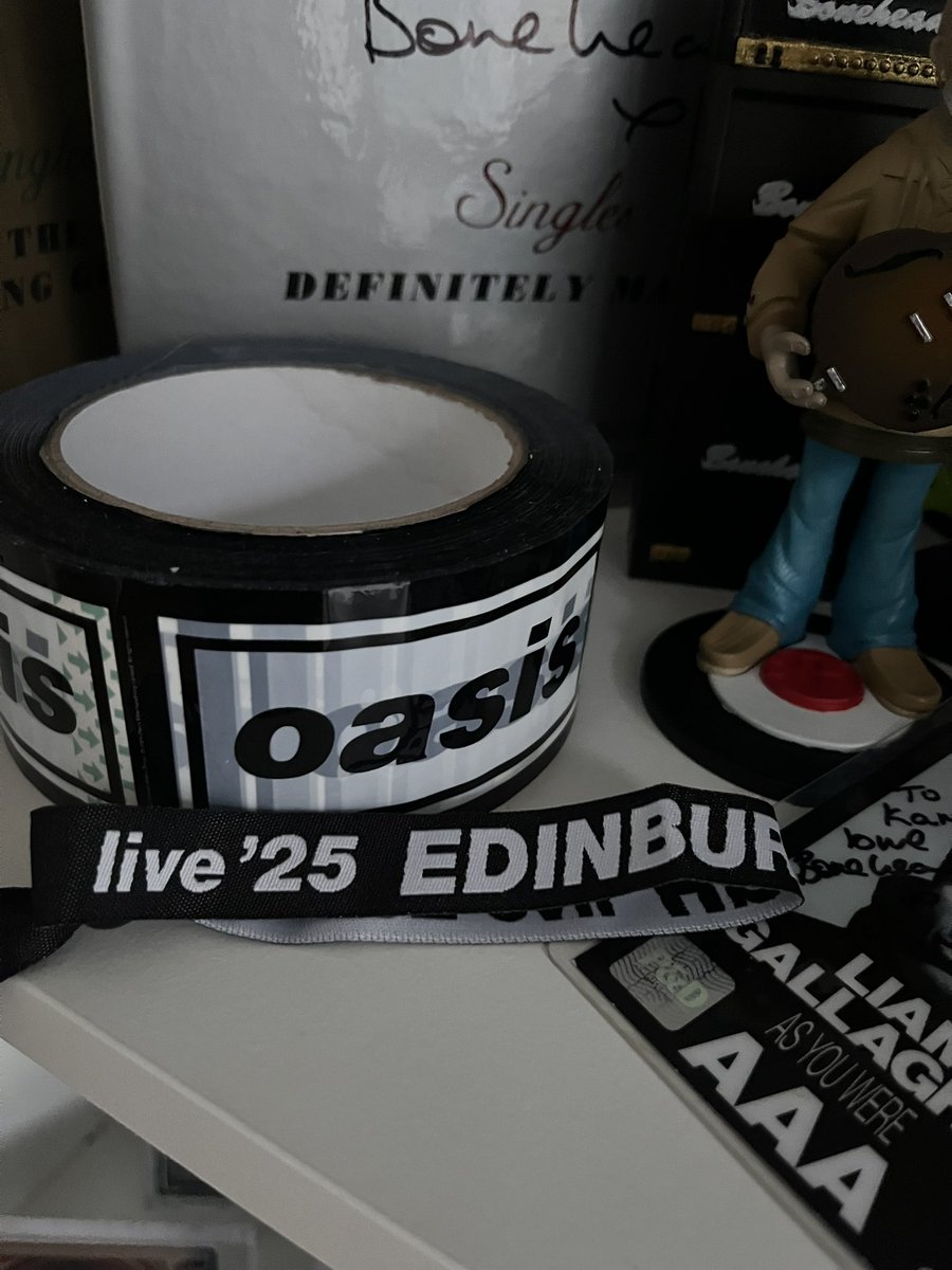 karenkellytae's tweet image. Thank you so much for the wrist band @Trudy288001341 it’s now proudly displayed in my oasis bookshelf #oasislive25