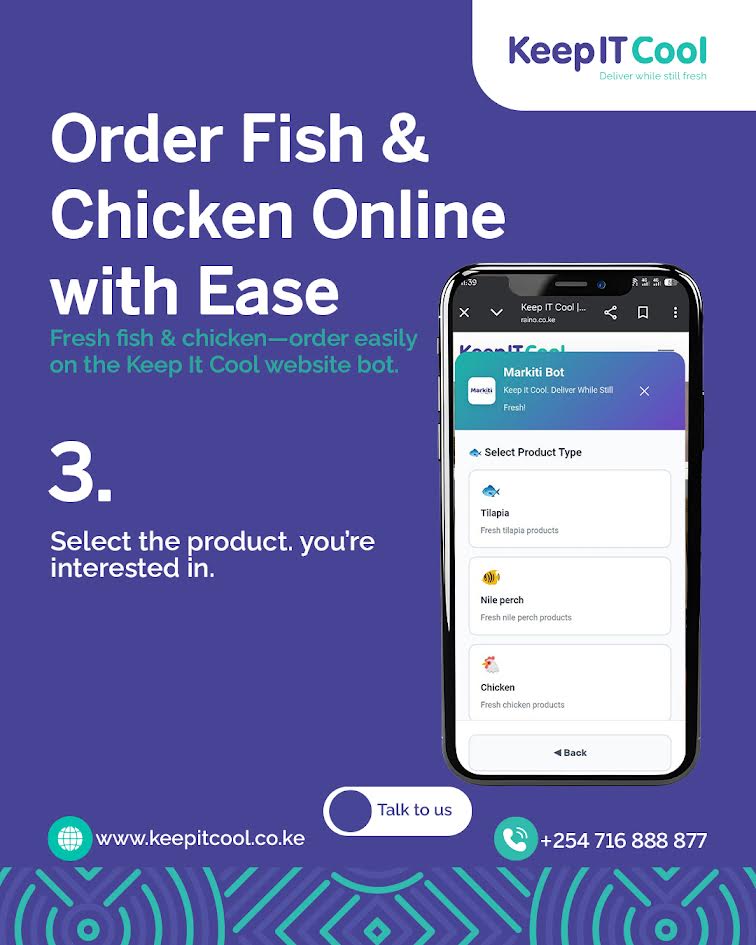 keepitcoolapp's tweet image. Did you know you can now order directly through our website bot?
Order your goods faster, smarter,and easier with our bot that is available 24/7.
For more info visit keepitcool.co.ke.
#convenience #technology #keepitcool