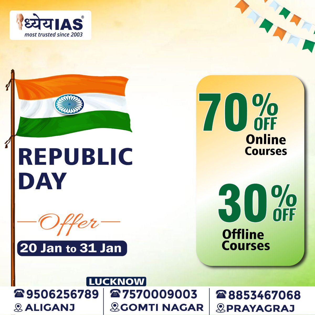 This Republic Day, invest in your dream of becoming a Civil Servant 🇮🇳
✨ 70% OFF Online | 30% OFF Offline Courses
Learn from the most trusted institute since 2003.
📅 Offer valid till 31 Jan 

 #dhyeyaias #trump #venezuela #greenland #israel #maduro x.com/messages/compo…