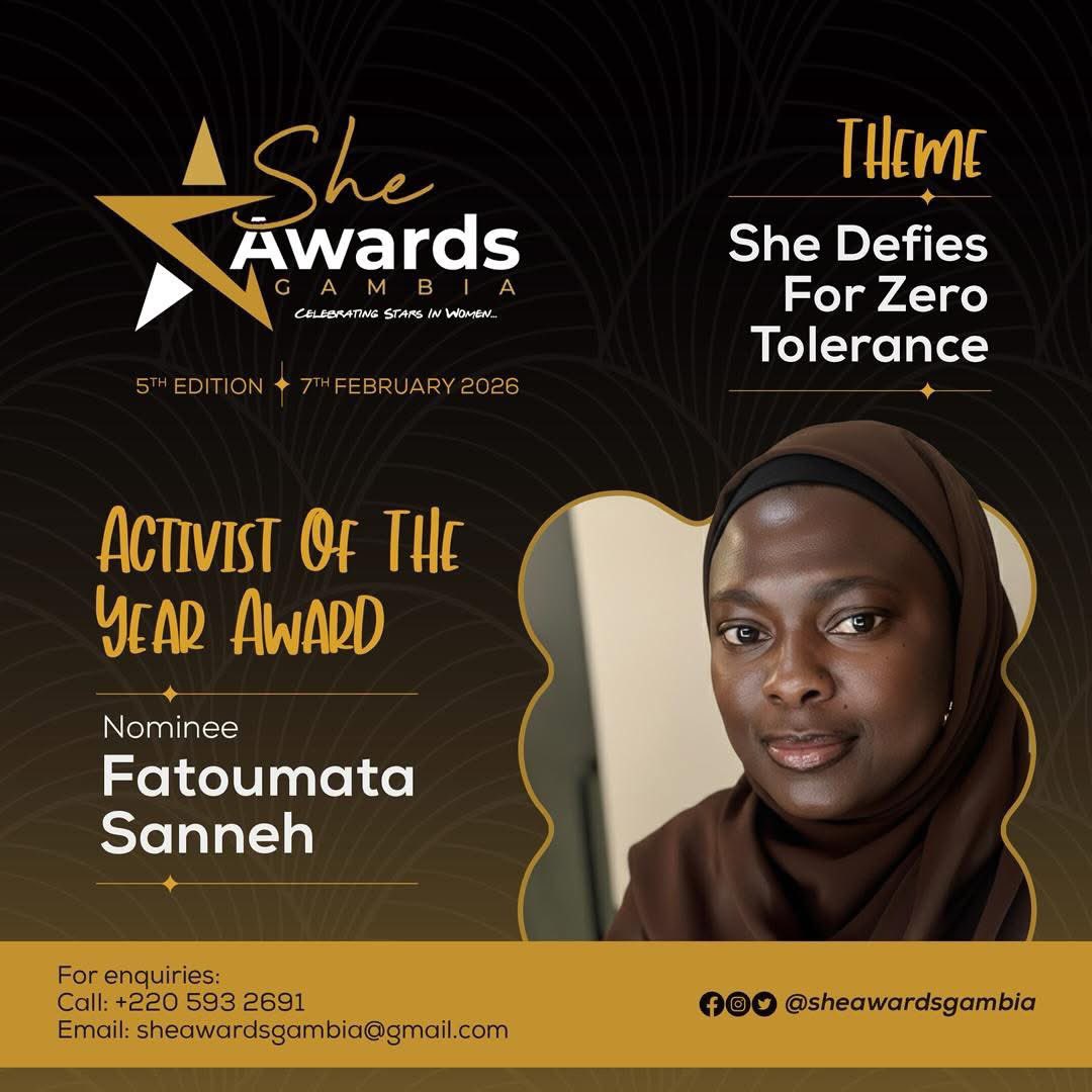 Thank you to everyone who believes in me and lifted my name in nomination. To be seen, to be supported, and to have my efforts recognized is truly a blessing I hold close to my heart. 

Thank you <a href="/SheAwardsGambia/">She Awards Gambia</a> for this wonderful initiative.