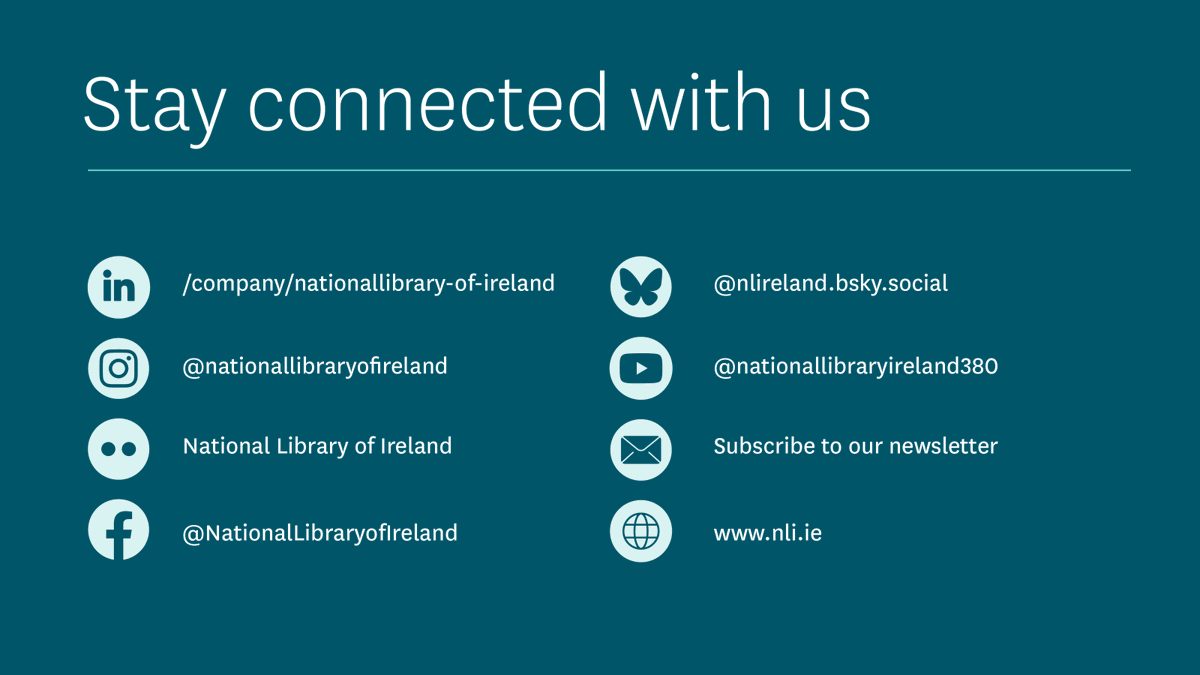 Graphic listing the National Library on various social media channels