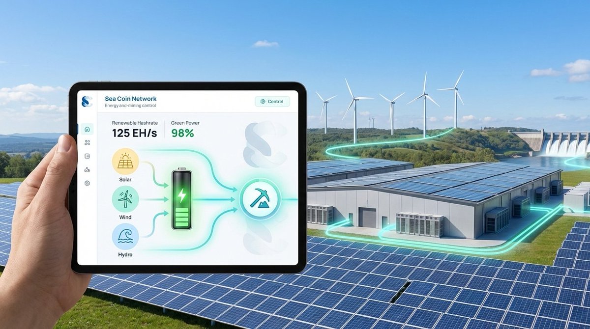 ⛏️ 2026 is pushing crypto mining toward clean energy solar, hydro, wind,  and smarter grid balancing are becoming the new standard. Sea Coin Network  supports responsible. #CleanEnergy #SustainableCrypto #BitcoinMining  #CryptoMining #Blockchain #Web3 #