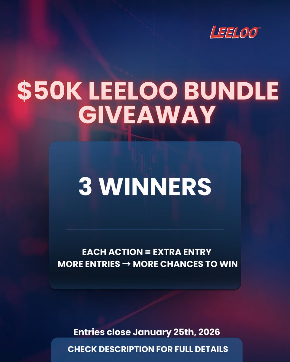 🎉 $50K Leeloo Bundle Giveaway 🎉

We’re giving away 3 Leeloo $50K Bundles to 3 lucky traders!

How it works:
Complete the actions to earn entries — the more entries you collect, the higher your chances to win.

👉 Enter here:
gleam.io/ejfuH/leeloo-5…

✅ Multiple entries