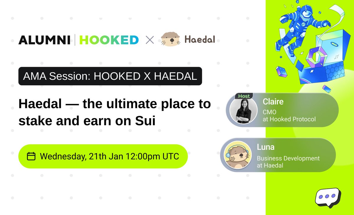 HookedProtocol's tweet image. #NewEraofHOOKED #HookedonWeb3Mastery

HOOKED 2.0: Master Web3 via insightful talk with Web3 ecosystem giant, @HaedalProtocol, the ultimate place to stake and earn on Sui.

In our latest initiative to enrich the Hooked social learning ecosystem, immerse yourself in an educational…
