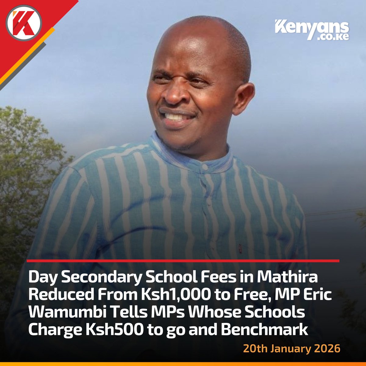 Kenyans's tweet image. Day Secondary School fees in Mathira to be free
