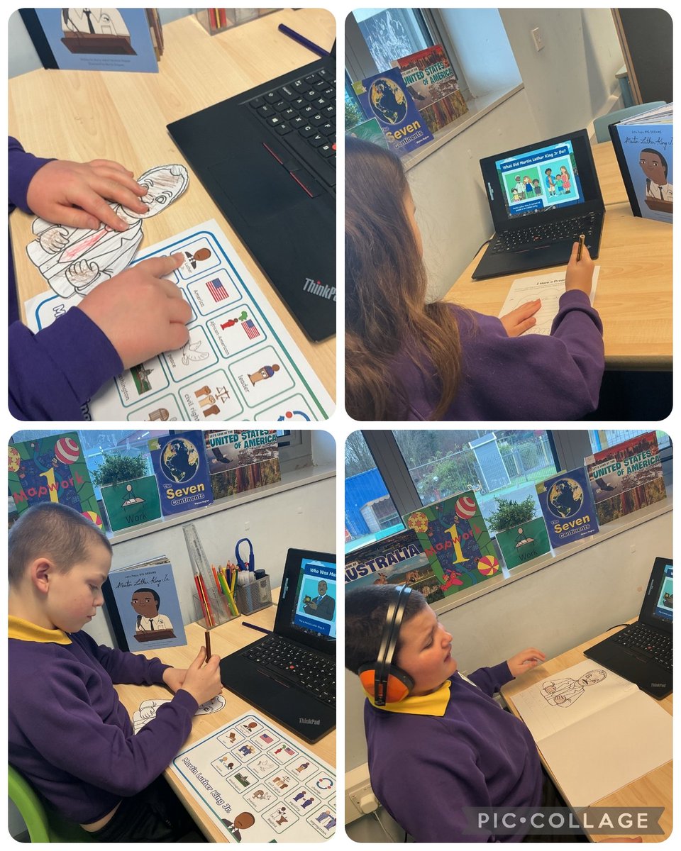 NantCelynBase's tweet photo. 💙 As part of our Passport to the World topic, yesterday we learnt about Martin Luther King Jr. and why his message of kindness, fairness and equality is so important — especially for our children with autism. A powerful part of our learning about America 🌍✨

@nantcelynschool https://t.co/okJLLOeZOL