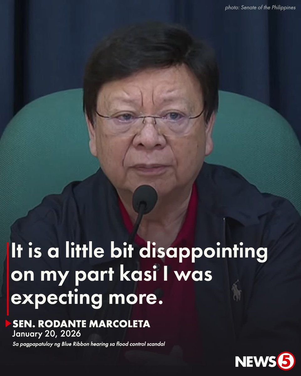 Senator Marcoleta claims he was "expecting more," but perhaps the true disappointment lies in the sheer irrelevance of the witnesses presented in the last Senate Blue Ribbon Committee Hearing

Relying on "Maria and Joy" - staff of a disgruntled tenant….to substantiate a massive