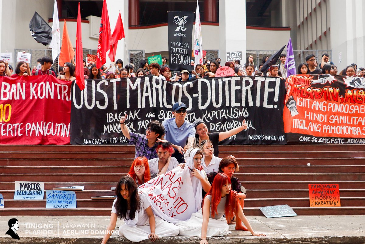 tinigngplaridel's tweet photo. MGA LARAWAN: Nagkasa ng kilos-protesta ang mga mag-aaral ng UP Diliman (UPD) bilang pagsalubong sa unang araw ng ikalawang semestre ngayong araw, Enero 20. 

Mga larawan ni Aerlind Domingo, Erin Mauricio at Satya Torres

#FirstDayFight https://t.co/DLhZg4c1l6