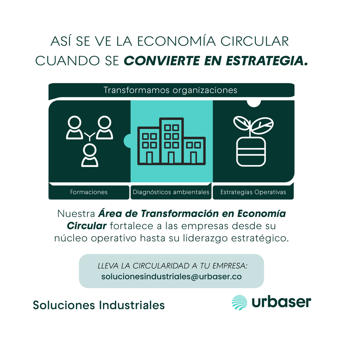 UrbaserCOL's tweet photo. Somos aliados estratégicos de nuestros clientes, con un acompañamiento que va más allá de la gestión de residuos. Desde Transformación en Economía Circular fortalecemos capacidades con formación, diagnósticos y consultoría. Contáctanos: solucionesindustriales@urbaser.co
 🌱 https://t.co/AbpU5gzwqq