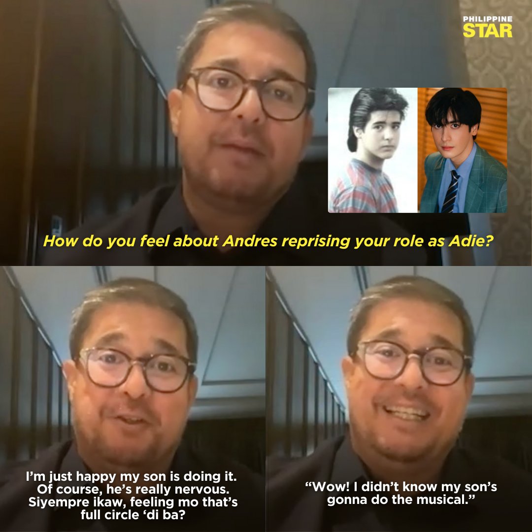 PhilippineStar's tweet image. 'I'M JUST HAPPY MY SON IS DOING IT' 🥹

Actor Aga Muhlach shared he was surprised by the opportunity given to his son, Andres, who is set to reprise his iconic role of Adie in "Bagets: The Musical," calling it a full-circle moment.

“I’m just happy my son is doing it. Of course,…