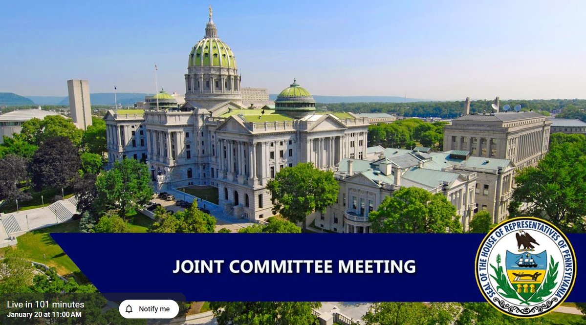 HAPPENING @ 11 a.m. TODAY.

A joint informational meeting between the House Energy Committee and the House Consumer Protection, Technology &amp; Utilities Committee on energy and electric utility policy issues.

Stream it live: youtube.com/live/CTILYJfhT…