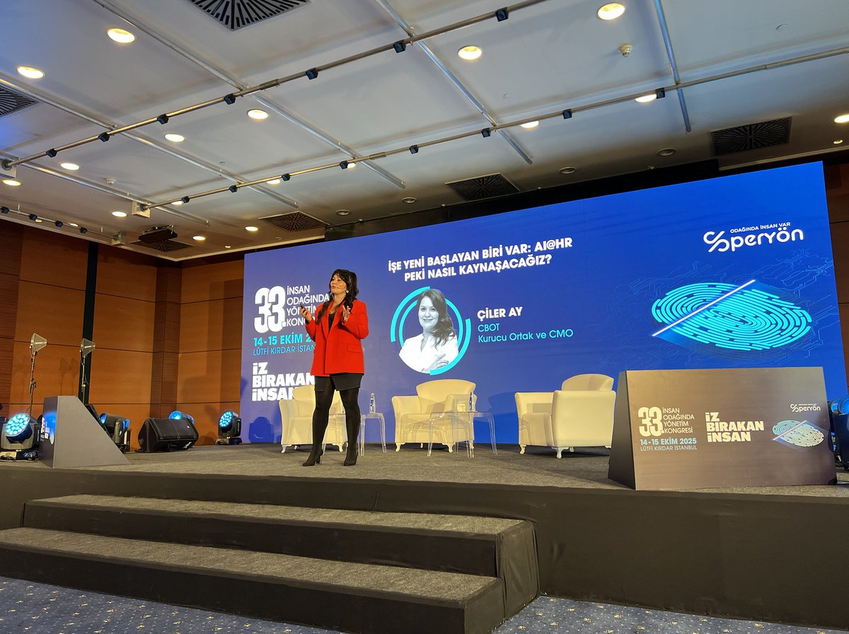 cbot_ai's tweet photo. 🎤 CBOT’s CMO, Çiler Ay, took the stage as a keynote speaker at the PERYÖN Human Management Congress.
In her presentation, she shared how AI-powered digital employees impact organizational culture, productivity, and employee experience. https://t.co/GXcjgi8so6