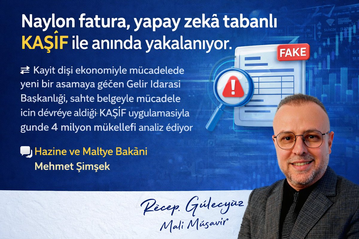 🔀Kayıt dışı ekonomiyle mücadelede yeni bir aşamaya geçen Gelir İdaresi Başkanlığı, sahte belgeyle mücadele için devreye aldığı KAŞİF uygulamasıyla günde 4 milyon mükellefi analiz ediyor
______
Mazlum Abdi Suriye Ordusu DEM Parti Nusaybin Colani #Haseke Müslüman Kürt
