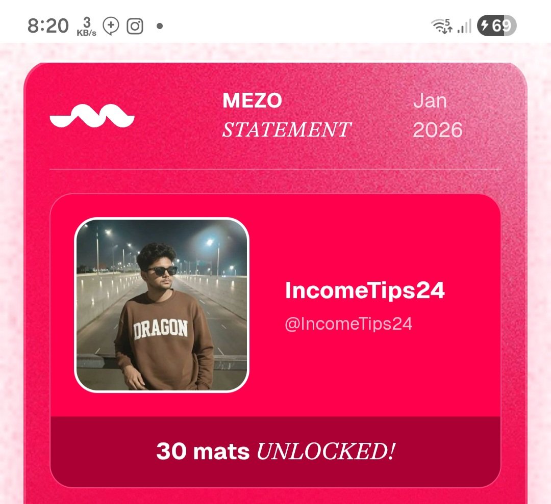Just generated my <a href="/MezoNetwork/">Mezo</a> Statement and unlocked 30 mats.

Backed by Pantera, Multicoin &amp; others with ~$80M TVL and growing fast.
Think you can beat my Observer? 😏
→ statement.mezo.org/ref/97D466A7