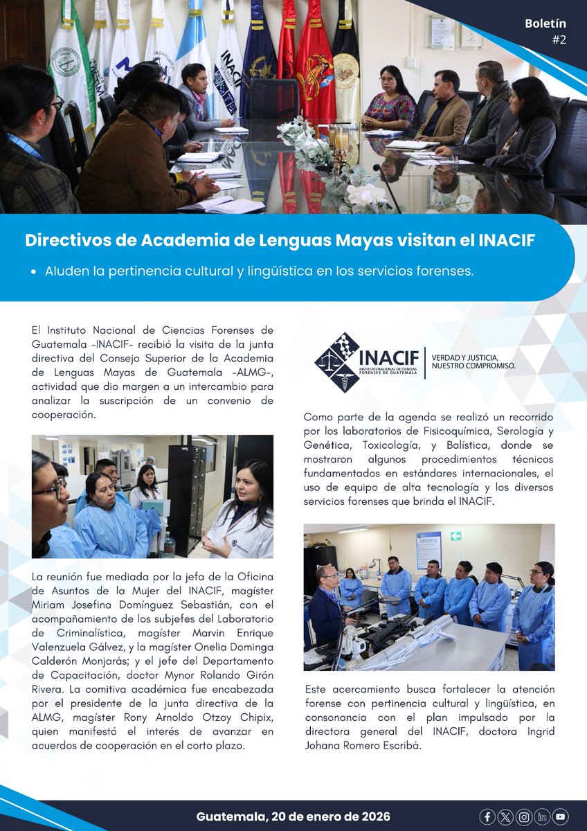 Directivos de Academia de Lenguas Mayas visitan el INACIF

Conoce más detalles ⬇️

#VerdadyJusticia ⚖️
<a href="/almg_gt/">Academia de las Lenguas Mayas de Guatemala</a>