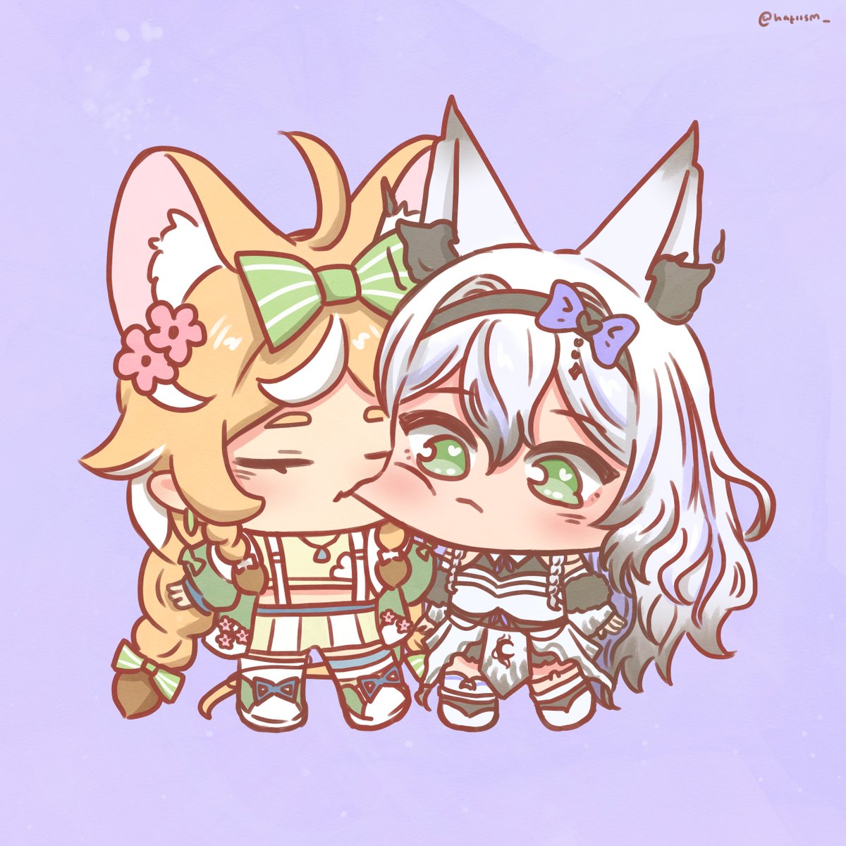 thank you <a href="/hafiism_/">hafi</a> for the cute art of <a href="/ultimatenerdo/">𝙉𝙚𝙧𝙙 ˖ ࣪ ˒</a> and I!! 🤍🤍 #LinaIllust