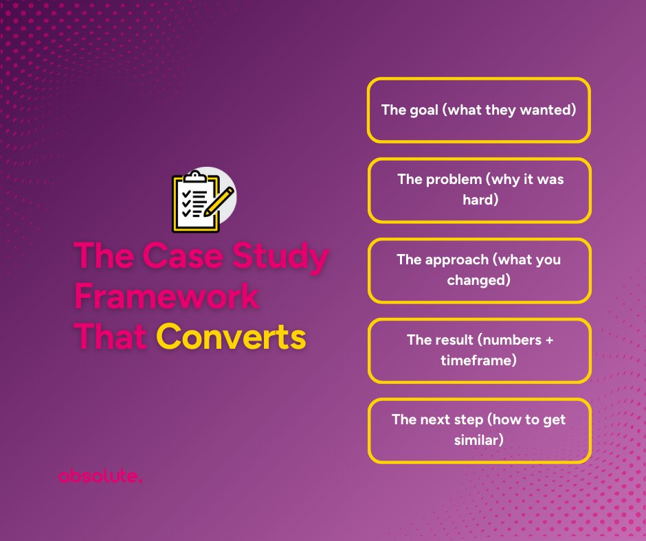 Strong case studies reduce sales friction because they answer the question prospects don’t always ask: “Will this work for me?” 🤔

Here’s a simple structure that converts 👇
🎯 Goal
😬 Problem
🧩 Approach
📈 Result (numbers + timeframe)
✅ Next step

💥 We recently delivered a