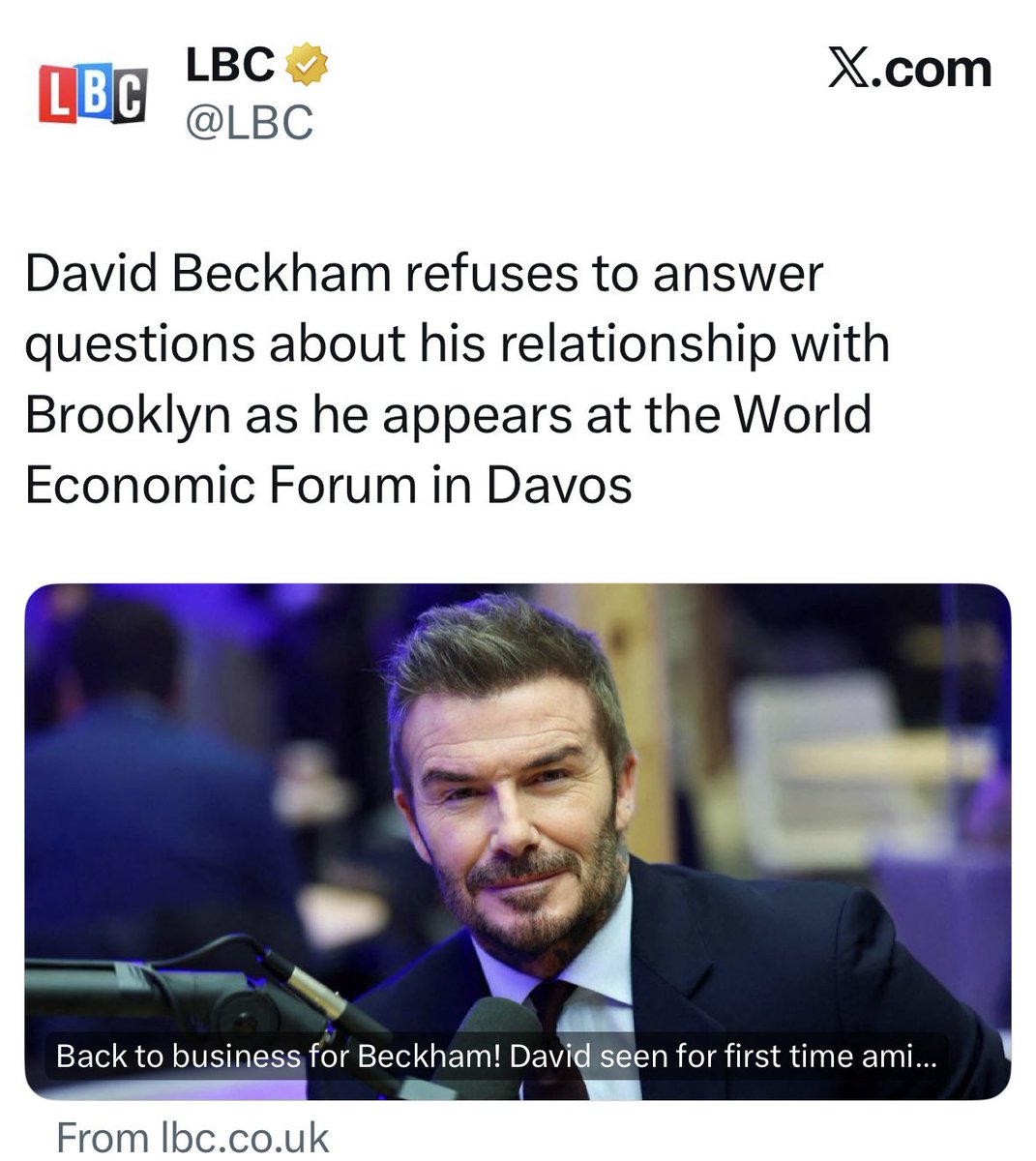 JamesMelville's tweet image. I’m way more concerned about David Beckham hanging out at WEF Davos than relationship issues with his son.