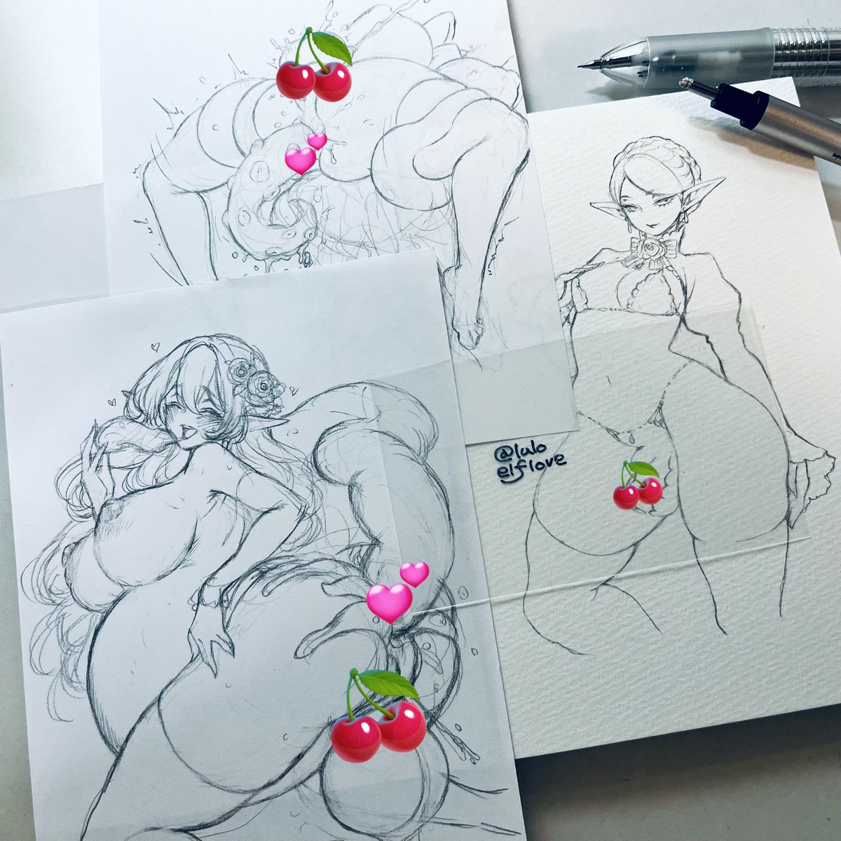 ふたなりえるふちゃん🍒🍒🍒
…色を塗らないほうが良いような気もしています/(^o^)\ 