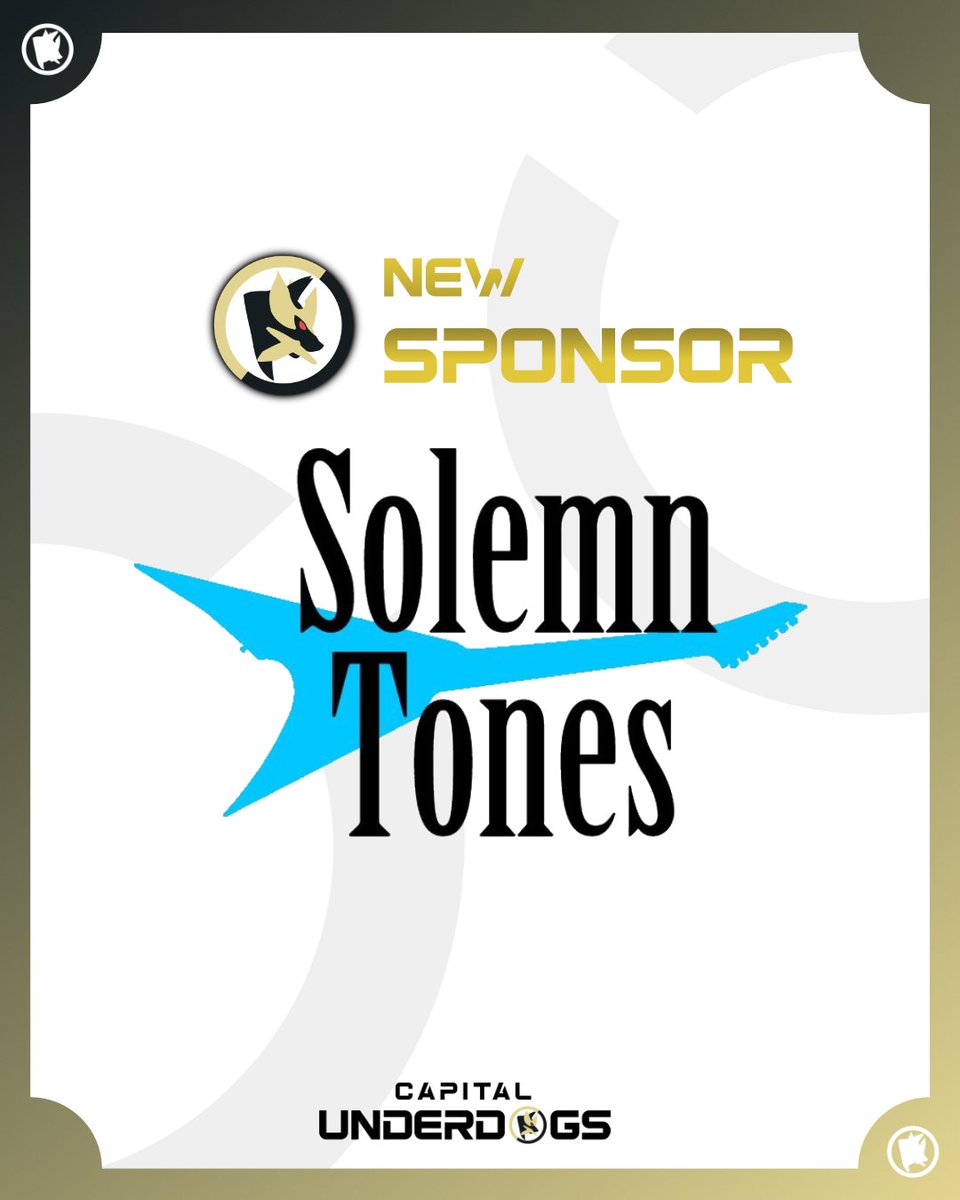 Cap_Underdogs's tweet photo. Turn up the volume! 🎸🔊

We are thrilled to announce @solemntones, a leading music software production company in the Rock and Metal genre, as an official sponsor of the Capital Underdogs! 
Ready to rock together 🤟🐺💛🖤
#DajeUnderdogs https://t.co/8jImVp2gZS