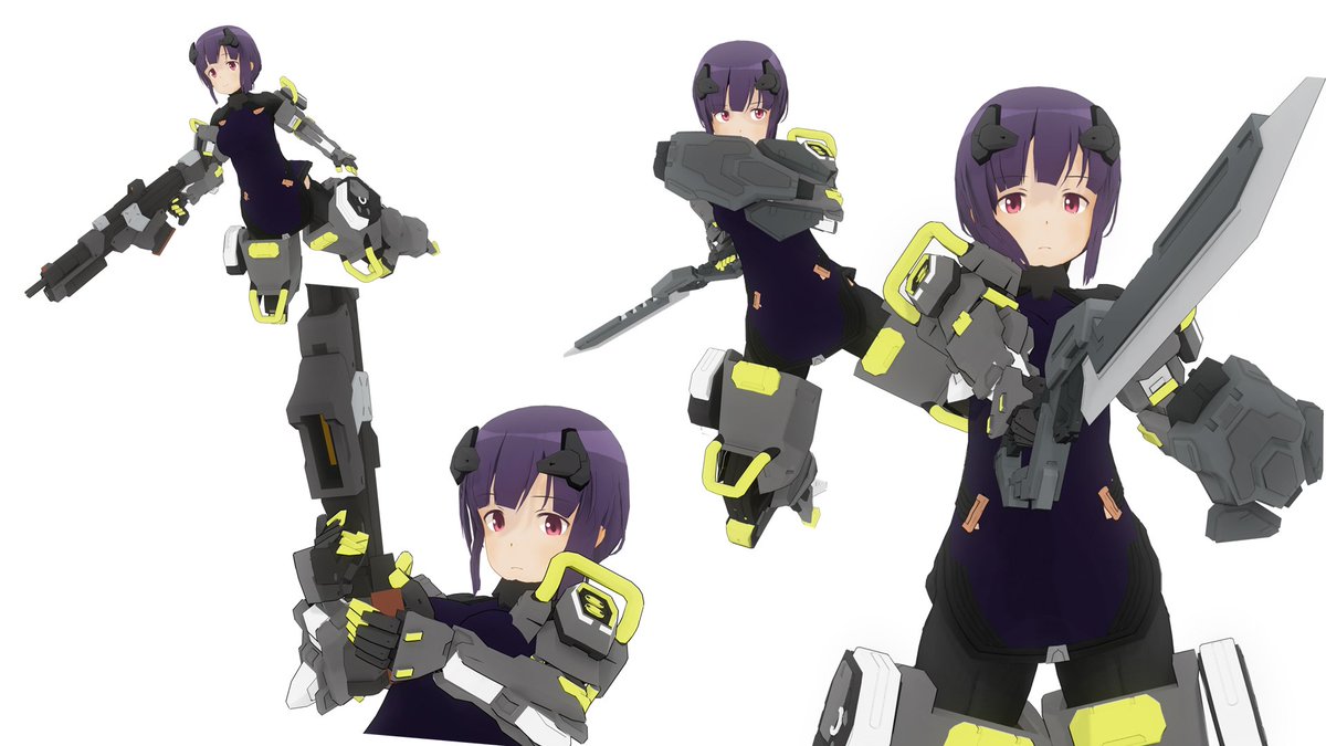 #たぶん私しかやってない アリスギアというソシャゲに出てくるアイコンだけの母親キャラにゲーム中の装備含めてまるごと3Dで作ったの 