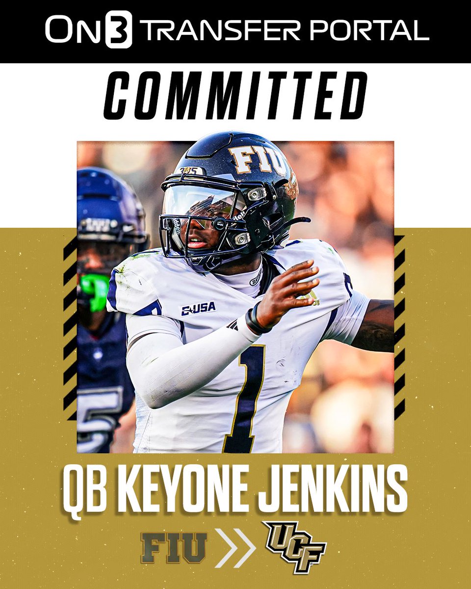BREAKING: FIU transfer QB Keyone Jenkins has signed with UCF, <a href="/PeteNakos/">Pete Nakos</a> reports⚔️

Jenkins has thrown for 6,721 yards, 42 touchdowns and 25 interceptions in his career. 

on3.com/transfer-porta…