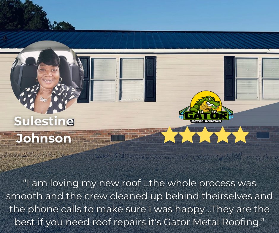 GatorMetalRoof's tweet image. Another project complete and another homeowner thrilled with the results. 
Quality work. Honest service. Built to last. ✔️

#TestimonialTuesday #HomeUpgrade #QualityCraftsmanship #TrustedProfessionals #RoofingExperts #RoofUpgrade #GatorMetalRoofing