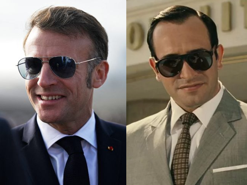 salocintf's tweet photo. Décidément cet homme ressemble de plus en plus à OSS 117... Vivement que cette comédie se termine !

#Macron #lunettes #oeil #oeildemacron https://t.co/ak8WYBJ6w5