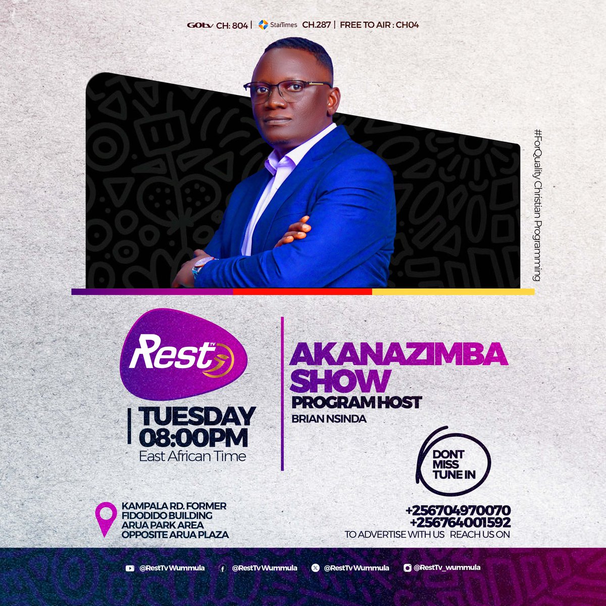 resttvuganda's tweet photo. DO YOU KNOW WHATEVER HAPPENS WHEN YOU BUYING LAND OR BUILDING A HOUSE🤷🏿‍♂️   

DON’T MISS TODAY AT 8PM ONLY AT RESTTV.

#Resttv https://t.co/OOydftjjVR