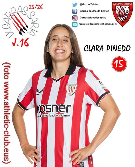 VIII. GARRAS SARIA FEMENINO 2025/26🦁🐾🐾
Los soci@s de Garras Taldea de Sestao han elegido como jugadora con más ''GARRA'' del partido de la jornada 16 contra el TENERIFE a CLARA PINEDO.
Garras  CLARA  garras!!🐾🐾