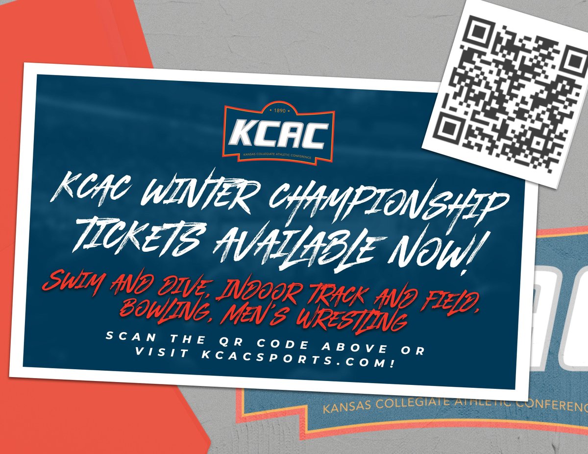 kcacsports's tweet photo. REMINDER: Tickets are now available for the following KCAC Championships: Swimming & Diving, Indoor Track & Field, Bowling, and Men's Wrestling! #KCACswim #KCACitf #KCACbowling #KCACwrestling #TheRightWayToPlay
NOTE: Tickets can only be purchased on https://t.co/QbKyCsTf5P for conference championship events (no on-site sales), so please make sure to pre-purchase to avoid hassle when you arrive!
@NAIA @HomeTownTix @SouthShoreCVA @VisitWichita @kwcaonline @nwcawrestling