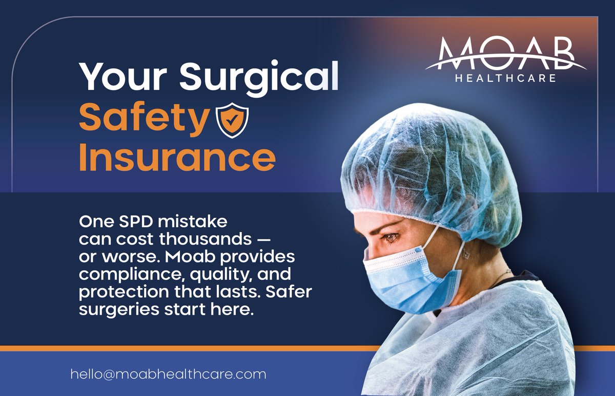 Your Surgical Safety Insurance

One SPD mistake can cost thousands — or worse. Moab provides compliance, quality, and protection that lasts. Safer surgeries start here.

Hello@moabhealthcare.com

---

#sterileprocessing #surgery