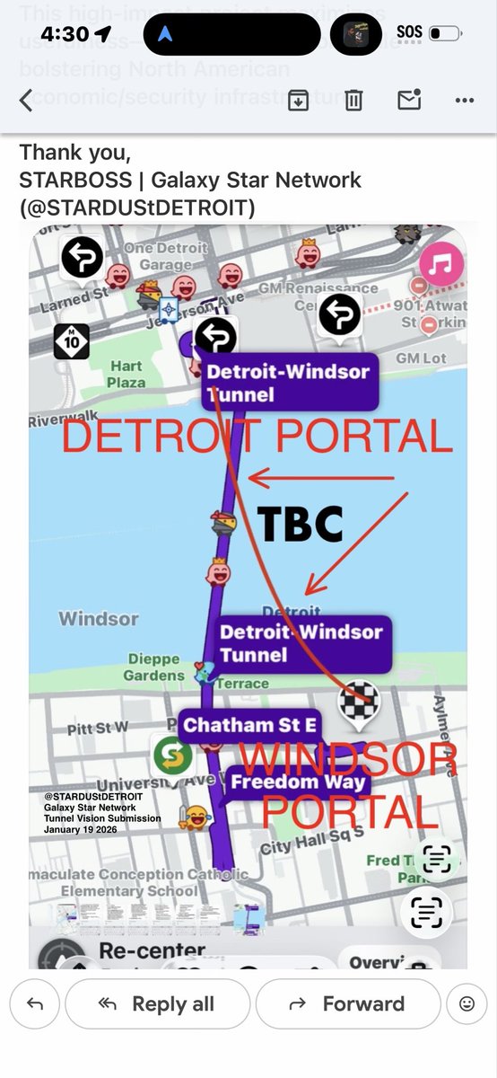 STARDUStDETROIT's tweet photo. Detroit Vision Submitted: A Boring Company Loop for the Busiest US-Canada Border**

By STARBOSS | Galaxy Star Network (@STARDUStDETROIT) – January 20, 2026

Yesterday, on MLK Day—a national day of service—I submitted a proposal to The Boring Company's Tunnel Vision Challenge: a ~0.98-mile underground Loop connecting downtown Detroit to downtown Windsor.

It's a longshot, but longshots built Detroit. And if selected, a free multimillion-dollar tunnel built by Prufrock could transform our region—saving riders 10-20 minutes per one-way trip (cutting peak border waits of 10-30+ minutes down to ~5-10 minutes total) and ~985,000 hours per year in aggregate (conservative estimate). That's core to Elon's mission: ending soul-crushing traffic and giving people back their time.

The Problem & My Solution
The Detroit-Windsor corridor handles ~25-30% of all US-Canada surface trade ($100B+ annually). Congestion at the Ambassador Bridge and 1930 tunnel wastes hours daily. The new Gordie Howe Bridge helps freight, but passenger trips need a modern bypass.

My idea: A dedicated passenger Loop (parallel/offset to the existing tunnel) with portals in both downtowns. Electric vehicles zip riders underground in minutes—zero emissions, no surface delays, streamlined customs. 10-20 minutes saved per trip**, scaling to ~985,000 hours/year aggregate. Strategic redundancy too (remember the 2022 blockade?).

Why Detroit Deserves This
Detroit is rising as a tech hub:
- First major US city accepting Bitcoin/crypto for taxes (2025 rollout).
- Innovative, resilient spirit—we're building the future.

A Boring Company project here fits perfectly: crypto-friendly city + futuristic tunnels = iconic showcase.

My Why (Quiet Winner Vibe)
I have a brain injury, but I believe deeply in the tech being built—Tesla's Full Self-Driving (which I look forward to), SpaceX, xAI's Grok (which helped me research/write this proposal 100%). Tools like Grok level the field for anyone dreaming big.

I've quietly sent The Spirit of Detroit to the moon: My Detroit-based moon art flew on SpaceX, carrying our city's resilience into space which resides on the moon’s surface. I designed and wrote an after-school grant program, 21st Century Learning Centers Grant (CCLC) (still running through Bright Futures, impacting kids daily). Service is my core—submitting on MLK weekend felt right.

If this wins, it's not just a tunnel—it's validation for Detroit innovators, for people betting on tech, for quiet builders. And massive time saved for real people every day.

Support Needed
Deadline: Feb 23, 2026. If you know decision-makers in Detroit/Windsor (chambers, city offices, tourism, business leaders), I'd love intros for letters of support. Stakeholder enthusiasm is a key criterion—let's rally for this idea together. DM me @STARDUStDETROIT.

@boringcompany @elonmusk – Detroit is ready. Let's rethink Point A to Point B underground—and give people back their time. 🚀🕳️🇺🇸🇨🇦

What do you think? Reply or tag friends who get Detroit's future.

*STARBOSS | Galaxy Star Network – Quiet wins, big visions.*