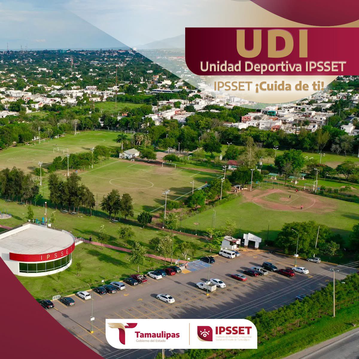 ▪️Áreas Verdes, ▪️Pista de Caminata, ▪️Canchas de Básquetbol y Voleibol, ▪️Canchas de Fútbol ▪️Campo de Softbol
Servicio para el público en general.
📞 834 1125136 o al 834 3187300 ext. 76468 y 76469.
 ¡Actívate!  #IPSSETCuidadeti
De 6:00 am a 10:00 pm días hábiles.
#CdVictoria