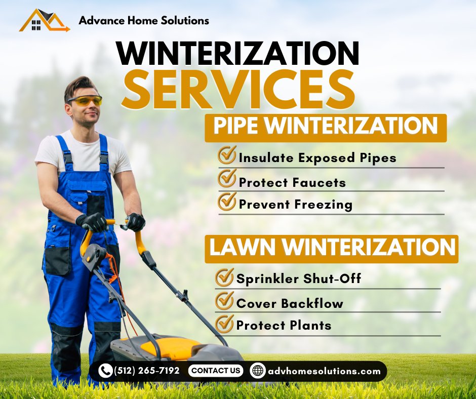 AdvanceHomeTX's tweet photo. Advance Home Solutions offers complete Winterization Services to protect your property from cold snaps and sudden freezes. ❄️

#AdvanceHomeSolutions #TaylorTexas #Winterization #PipeWinterization #HomeCare https://t.co/koslSpgbRJ