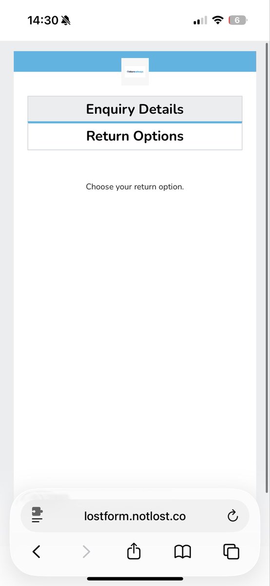 dorothymw's tweet photo. @chilternrailway hello! I received an email that my item had been found (yay!!) but i'm trying to select a return option but there are no options- i've tried on desktop too. Can I please ask who I should contact about this? https://t.co/htCi9pMoW1