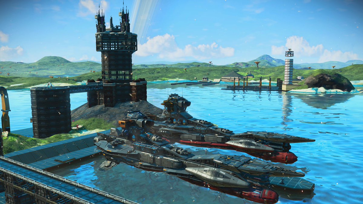 ACE_RM5M's tweet image. 自分の基地で放置してたら管制塔に突然船がワープしてきて椅子から転げ落ちた笑
Naruさん @Cat1_JPN 遊びに来てくださりありがとうございました😊
#NoMansSky 
#ノーマンズスカイ 
#日本人コミュニティ地球型惑星